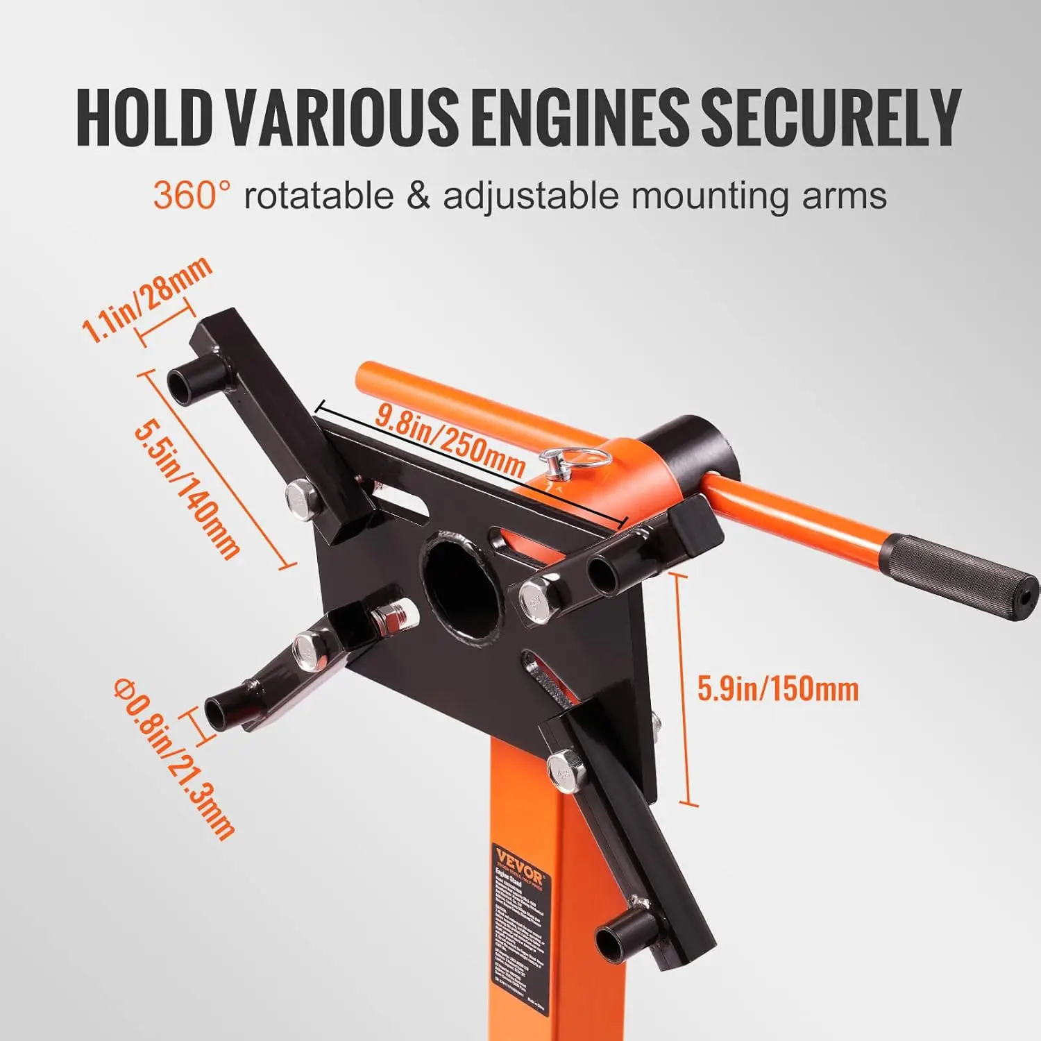 1300ポンド回転式エンジンスタンド（360度回転） °   調整可能なヘッド、鋳鉄製ドリー、自動車修理用4輪キャスター