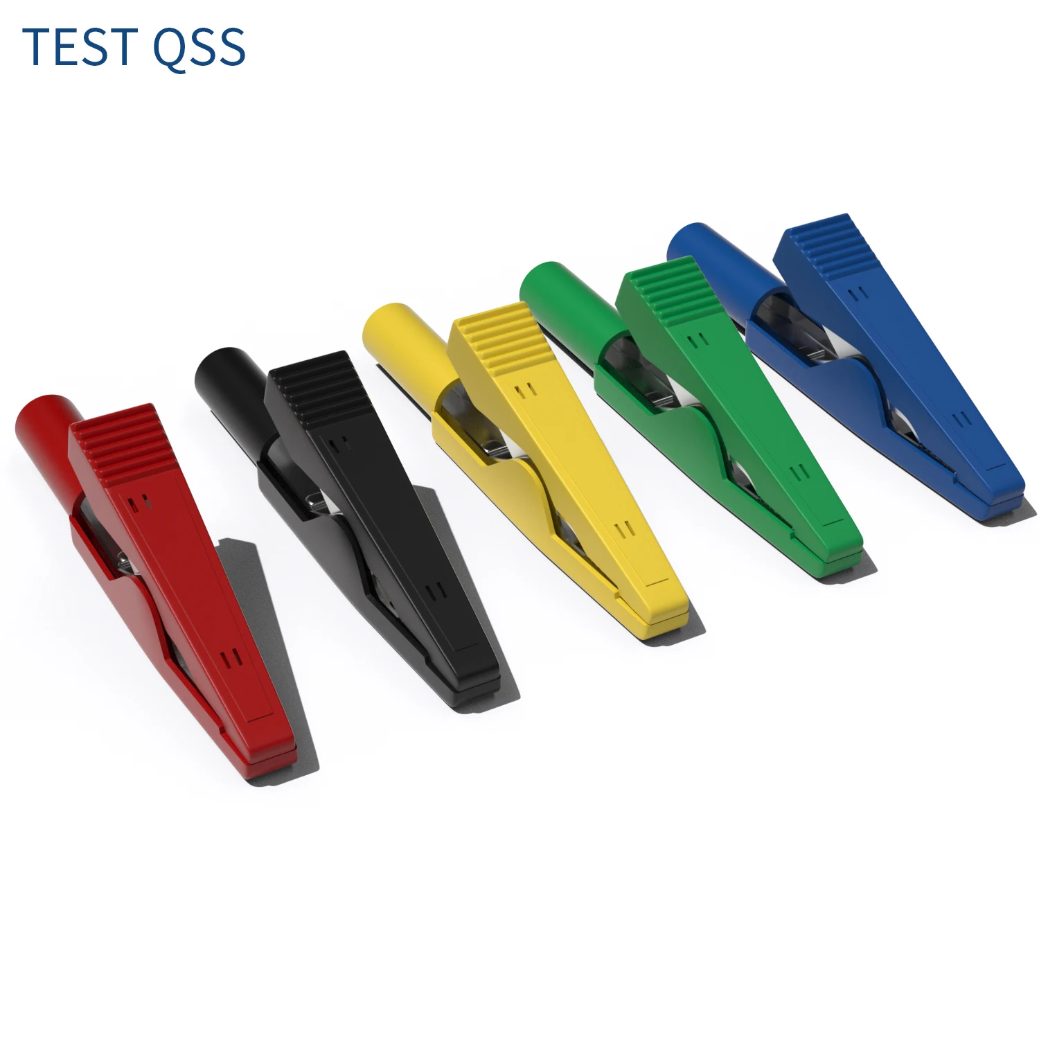 

QSS 5PCS Alligator Clips with 2MM Socket Insulation Metal Crocodile Clamp Test Accessories