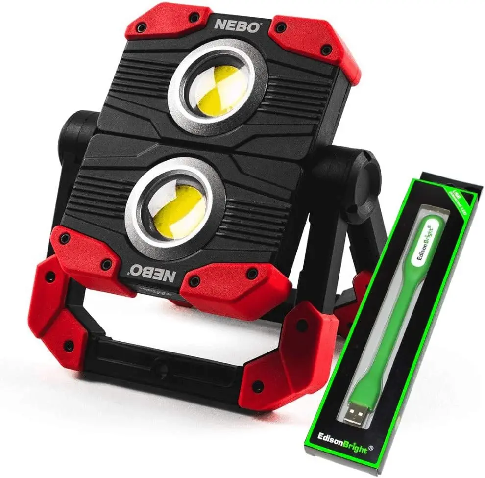 Nebo OMNI 2K 2000 Lumen Rechargeable Work Light/power bank (Worksite Light) NEB-WLT-0015 with EdisonBright USB Powered Reading L