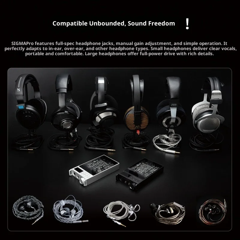 Questyle SIGMA Pro Portable DAC With Headphone Amplifier 4× PCT Current-Mode Circuits XMOS XU316+ES9069 Dual DAC For IOS Android