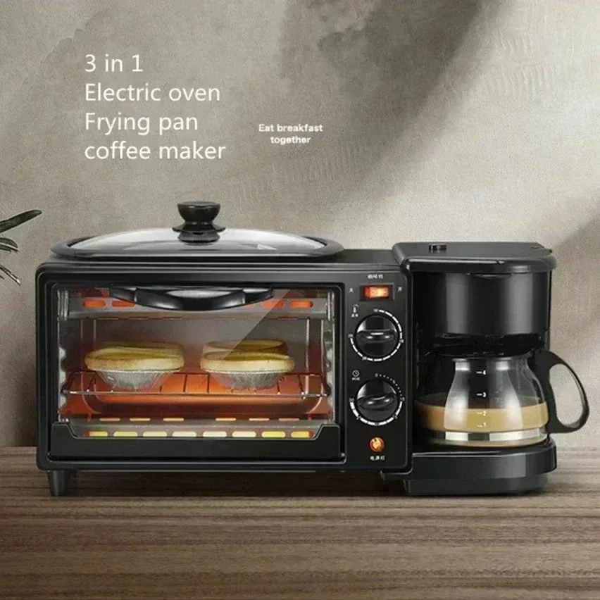 

New breakfast machine three-in-one automatic multi-function household coffee hot milk mini small breakfast machine toaster