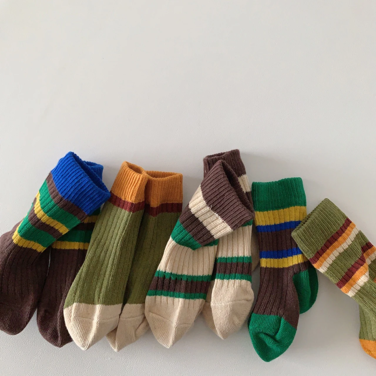 Fashion Striped Cotton Socks for Children Middle Tube Sock Spring Autumn Baby Footwear Patchwork Boys Kids Sports Sock 0-3Year