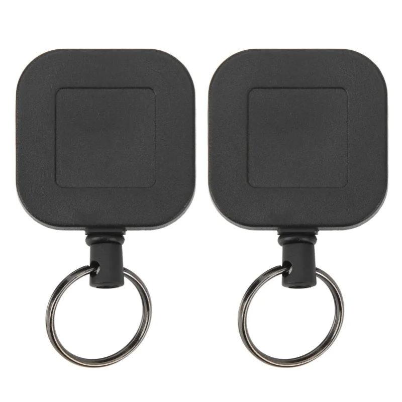 

2 шт. выдвижных брелоков для ключей из нержавеющей стали, устойчивых к загрязнениям, портативных, с защитой от кражи