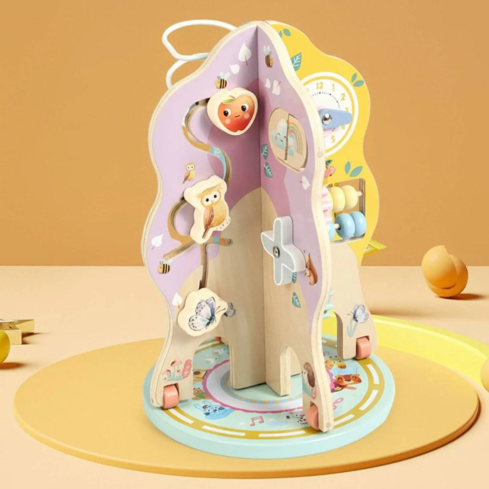Color Sorting Toy Educational Educational Activity Toy Toddler Fine Movement Board Hand-Eye Coordination Wooden Bead Maze