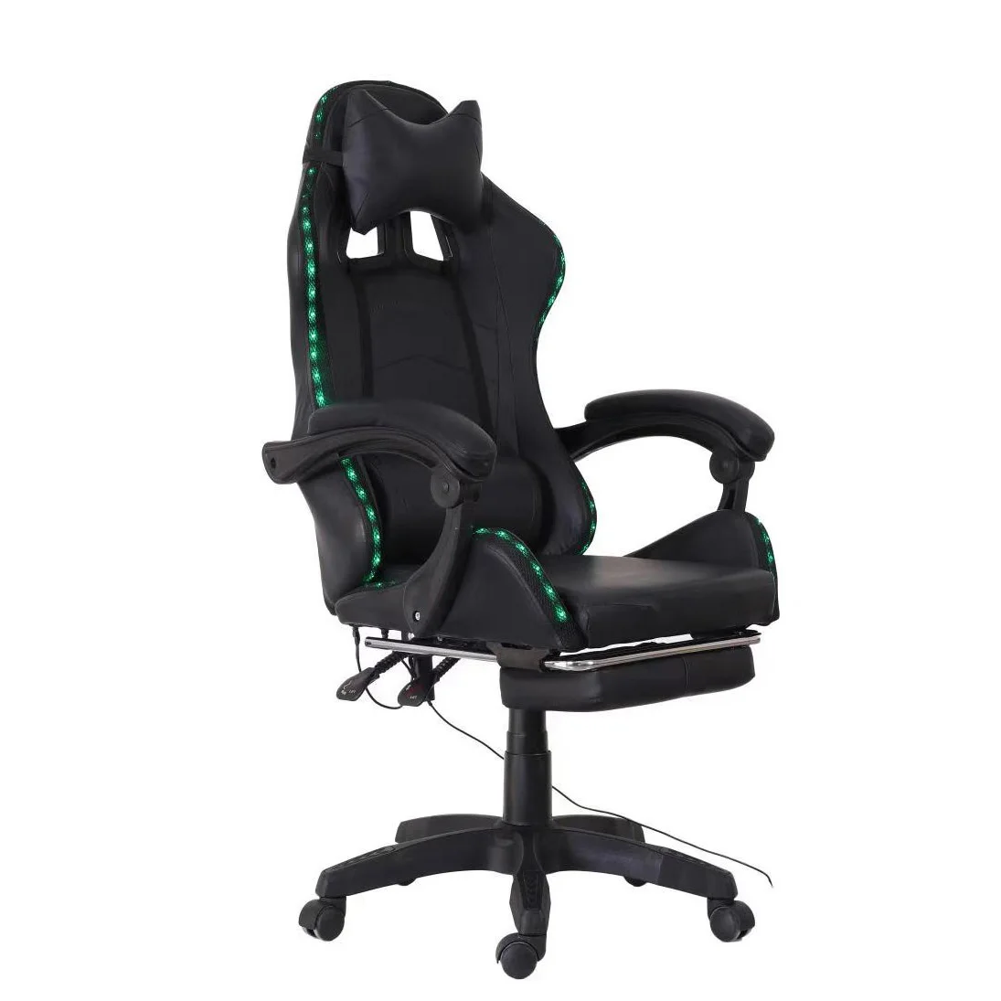 

High Back Comfortable Office Gaming Racing Chair Foot Rest Wheels PU Leather Gaming Chairpromote sales