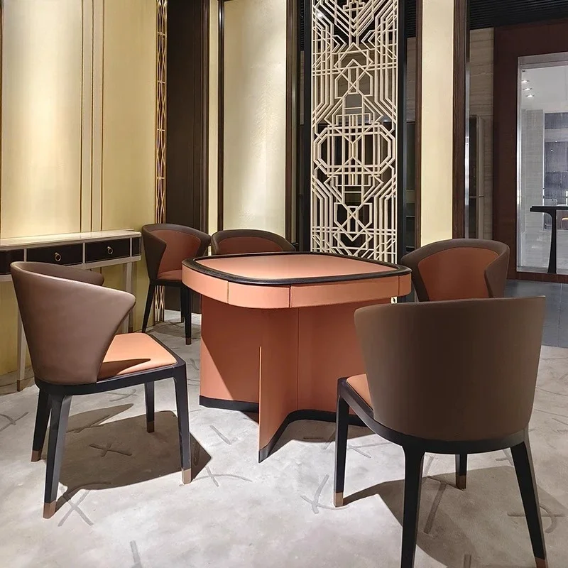 Italian light luxury Hong Kong-style chess and card table, multi-functional entertainment home mahjong table hard