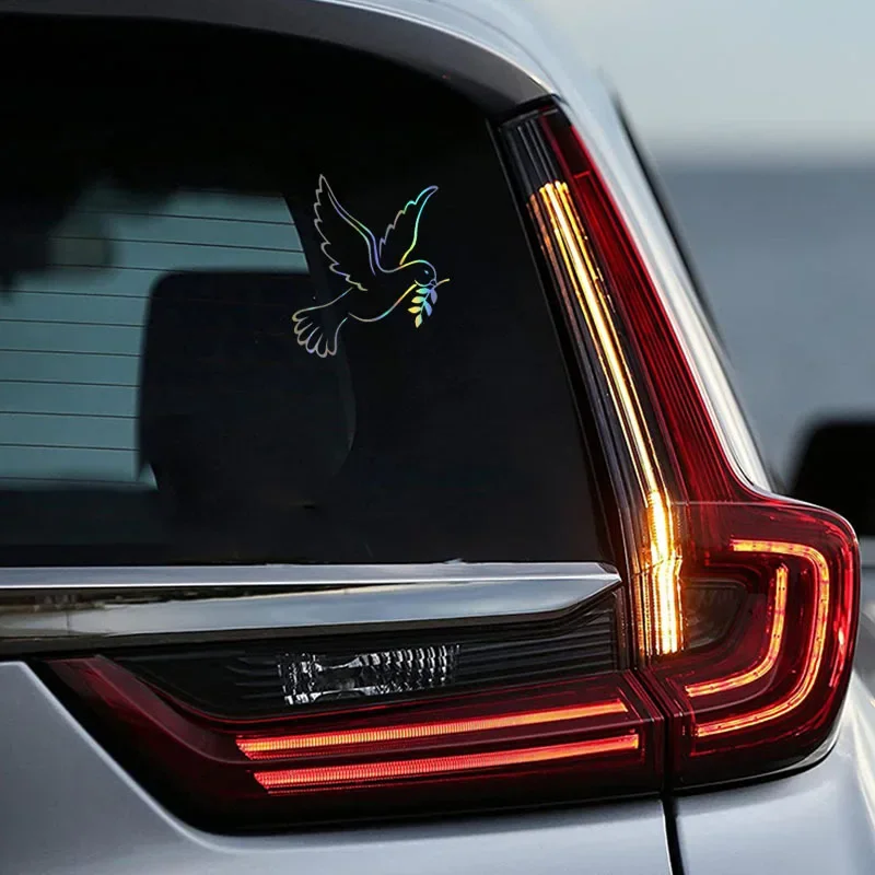 ملصق سيارة حمامة السلام ، ملصق فيلم فينيل ، إكسسوارات ضبط السيارات ، هيكل السيارة ، المصد ، النوافذ ، الدراجة النارية ، الكمبيوتر المحمول ، الجدران ، 20x17cm