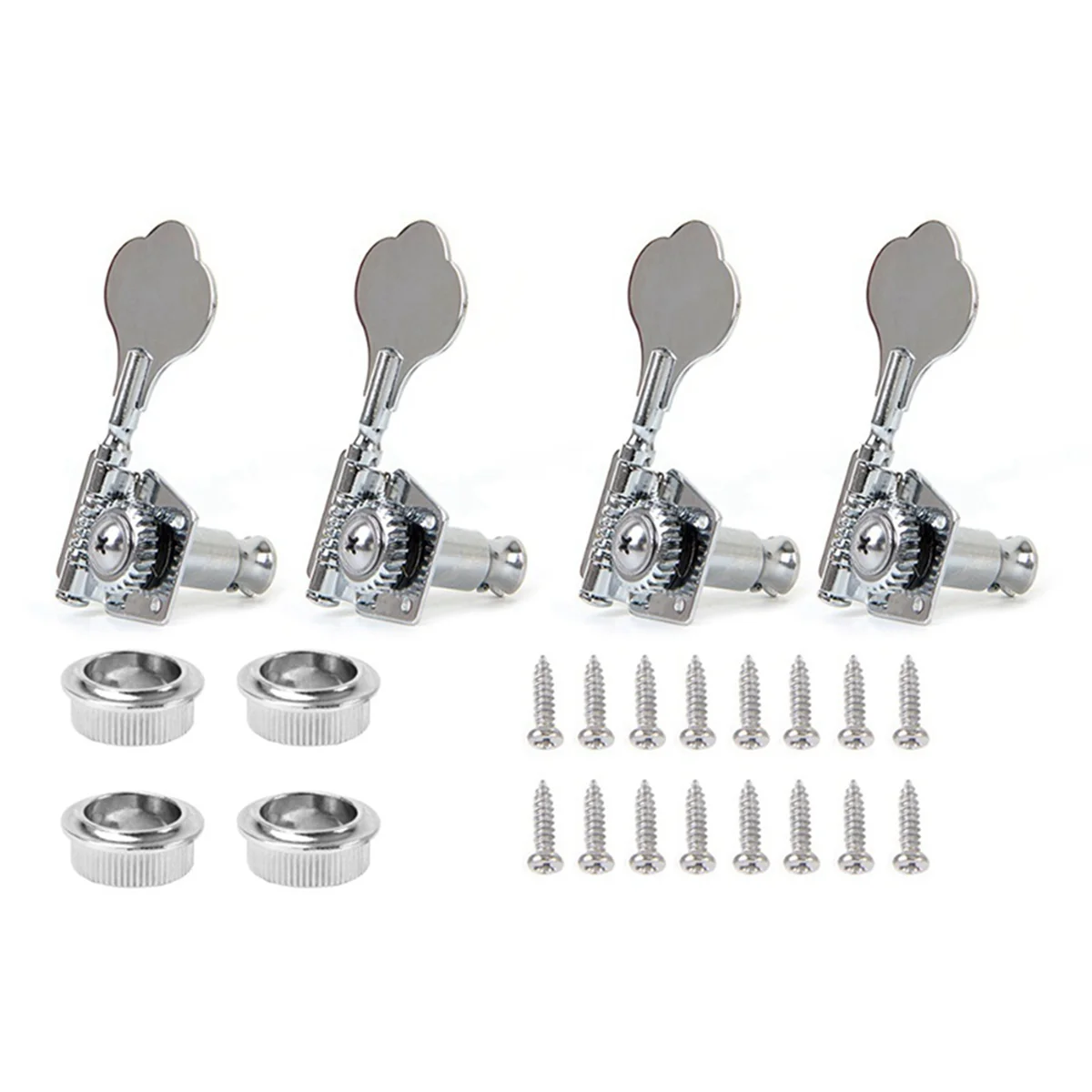 12Pcs Guitar Tuning Pegs Electric Bass Tuner Peg Guitar Open Gear Tuning Pegs Machine Heads for Silver