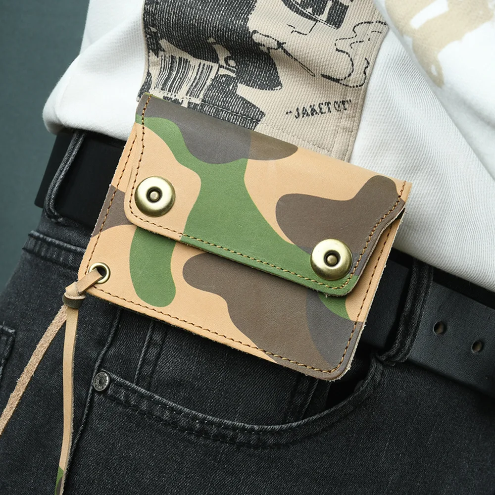 

New Arrivals Genuine Leather Phone Waist Bag Tactical Waist Pack Small Card Holder Wallet Outdoor Sports Waist Bag for Men Male