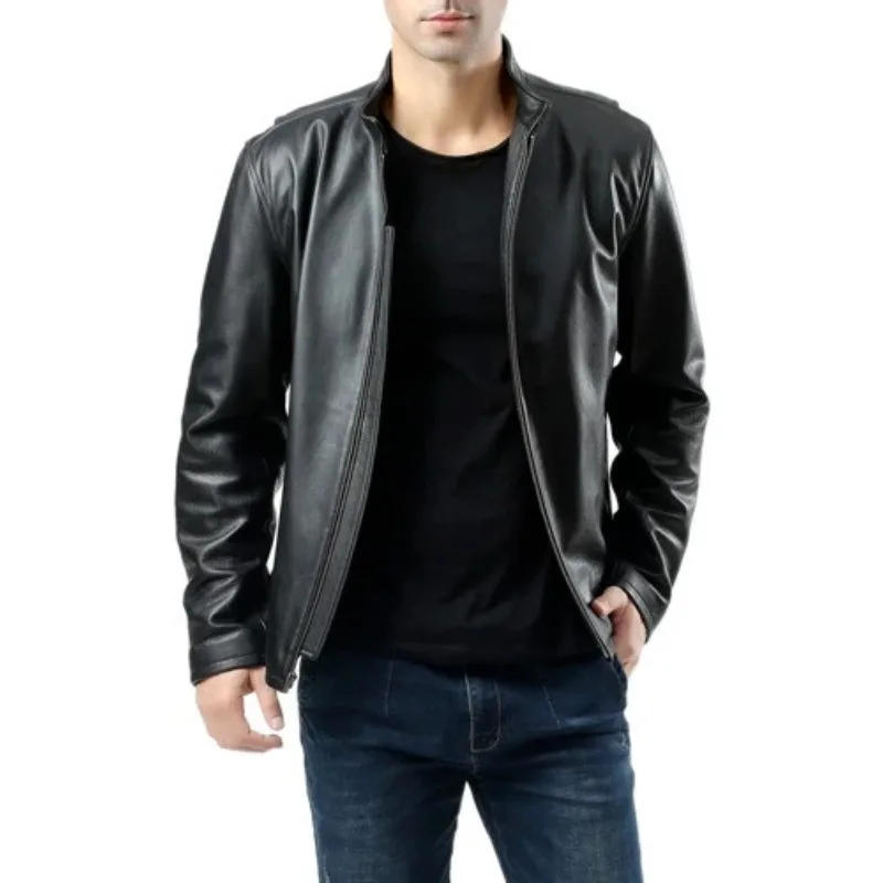 

Men's Genuine Lambskin Outerwear Leather Jacket for Men Fashion Trends