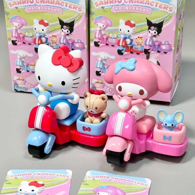 

new Sanrio scooter Series pvc Blind Box hellow kitty Kulomi Ugly Fish Doll Cute Figure Model Xmas Gift child Genuine ornament