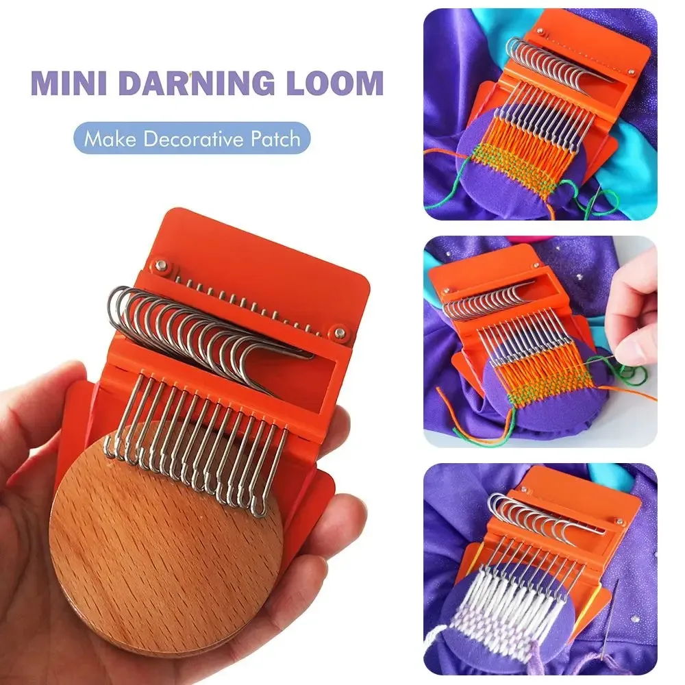 Small Loom Speedweve Type Weave Tool Fun Mending Loom Darning Machine Loom Makes Beautiful Stitching Mending Jeans Clothes
