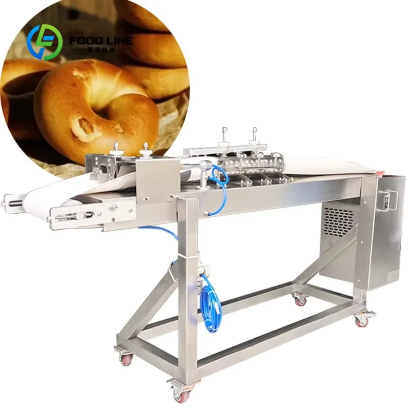Línea de producción personalizada de Bagel americano, máquina para hacer pan completamente automática, máquina para hacer hamburguesas, selección superior para pequeñas empresas
