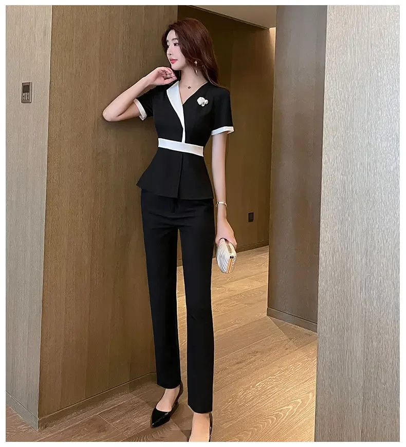 Beauty Salon Uniform Women Spa Masseuse Shop Technician Clothing Hotel Front Desk High-end Professional Work Clothes Pants Suit