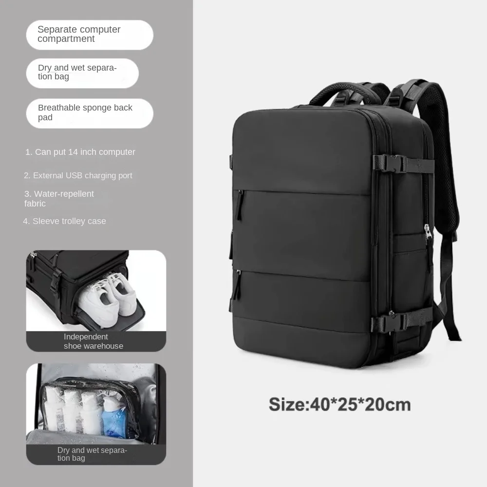 Gran oferta, mochila de viaje con separación en seco y húmedo, mochila impermeable para ordenador portátil de gran capacidad, maleta ligera de nailon para exteriores