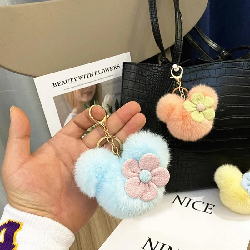 Dễ thương Hairball Trang trí Ví cầm tay Mặt dây chuyền sang trọng Cô gái Vải Phụ kiện 15UB