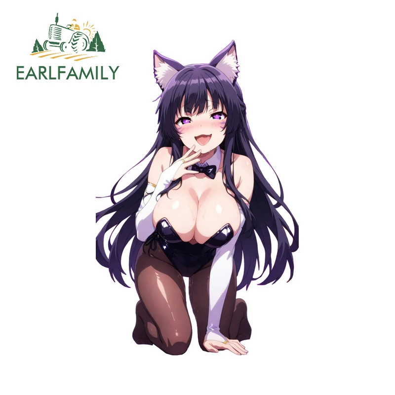 

EARLFAMILY Delta Bunny Seductive Girl Car Stickers Kneeling Position Car Accessories Decal Vinyl Particle Car Door Protector