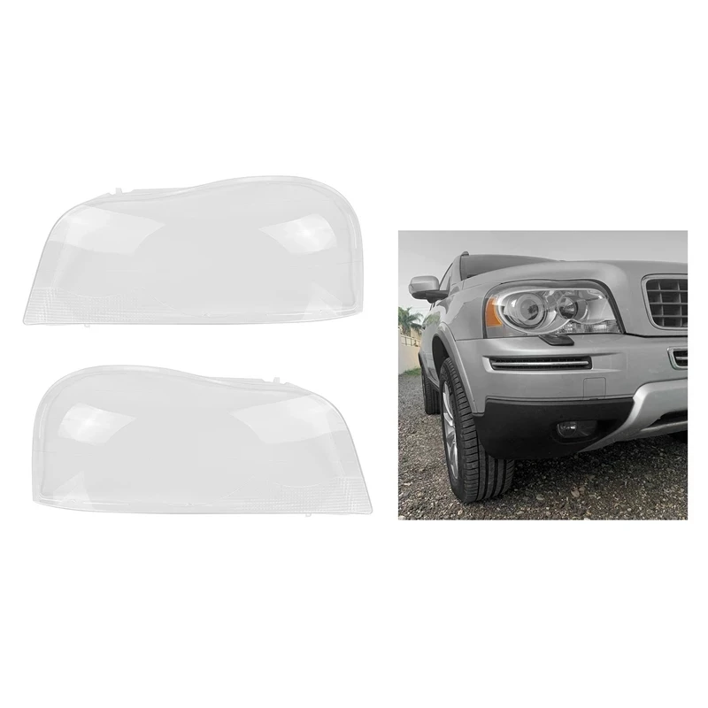 Car Transparent Lampshade Glasses Lamp Shade Headlight Shell Cover Lens For -Volvo XC90 2004-2013