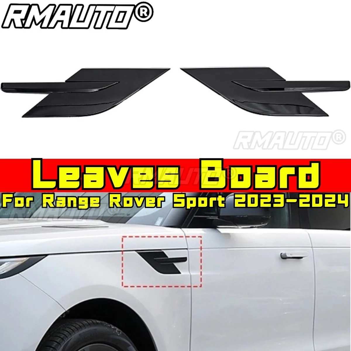 

For Range Rover Sport 2023-2024 Car Accessories Leaves Board Side Air Outlet Trim Air Grille Side Wing Air Flow Fender Body Kit