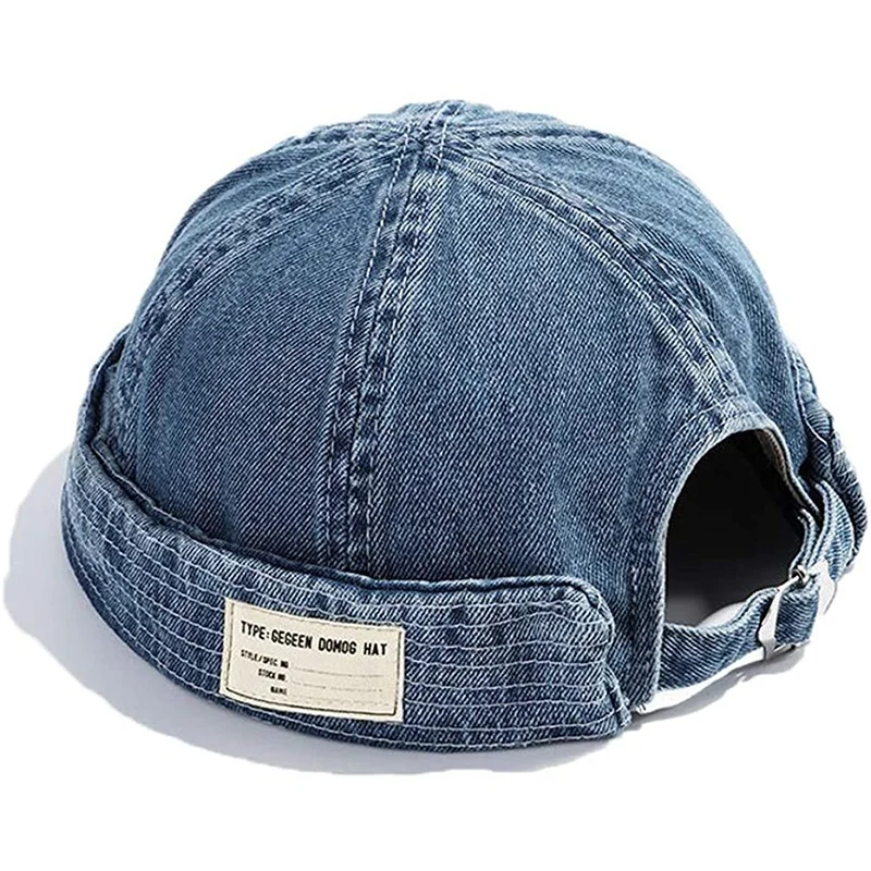 Brimless Gorro Hombre Docker Miki Denim Hat Men Women Retro Sailor Melon Snapback Bomber Caps Washed Cowboy Skullcap