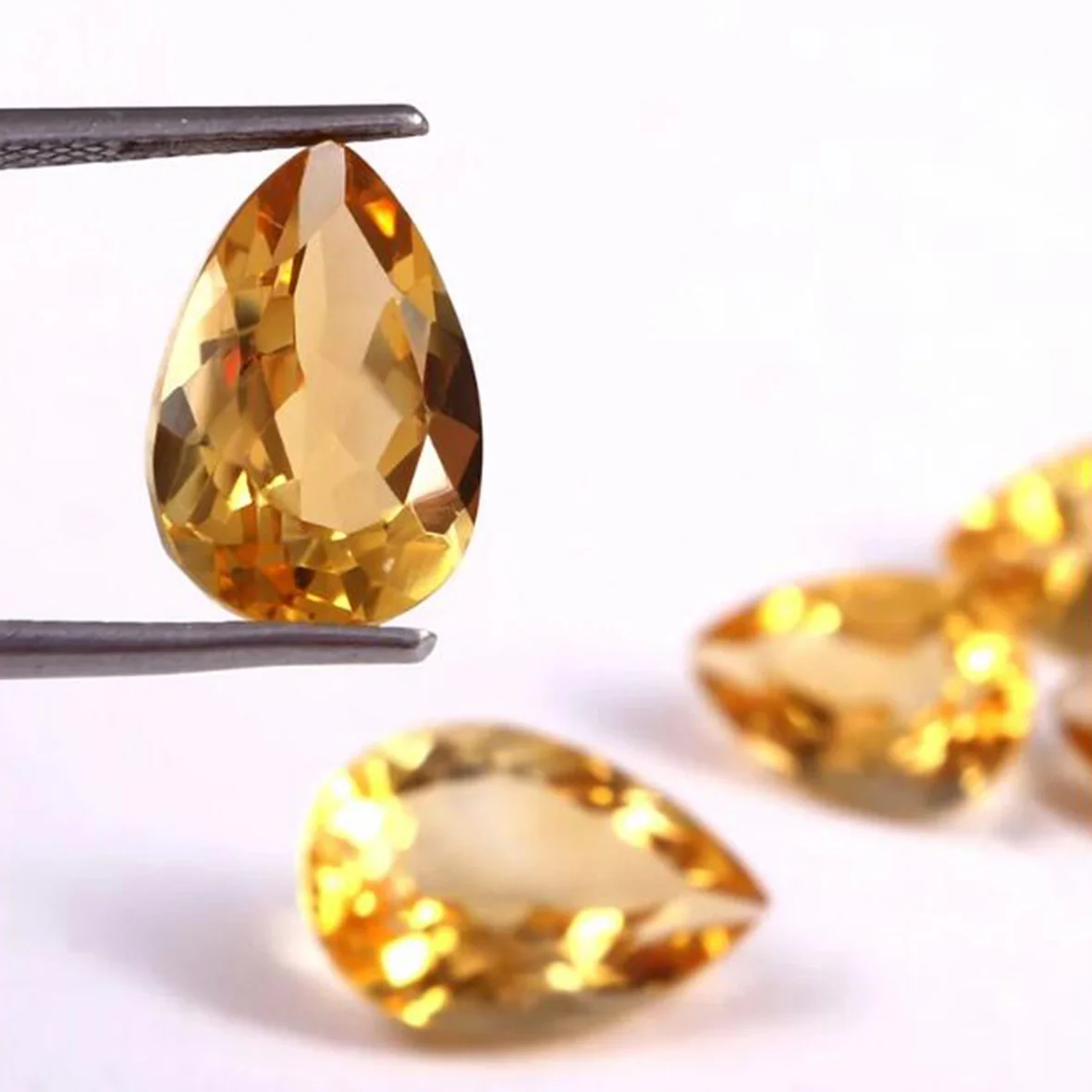 

Top Color Madeira Citrine Faceted Pear Cut 5x8MM Loose Gemstone For Ring