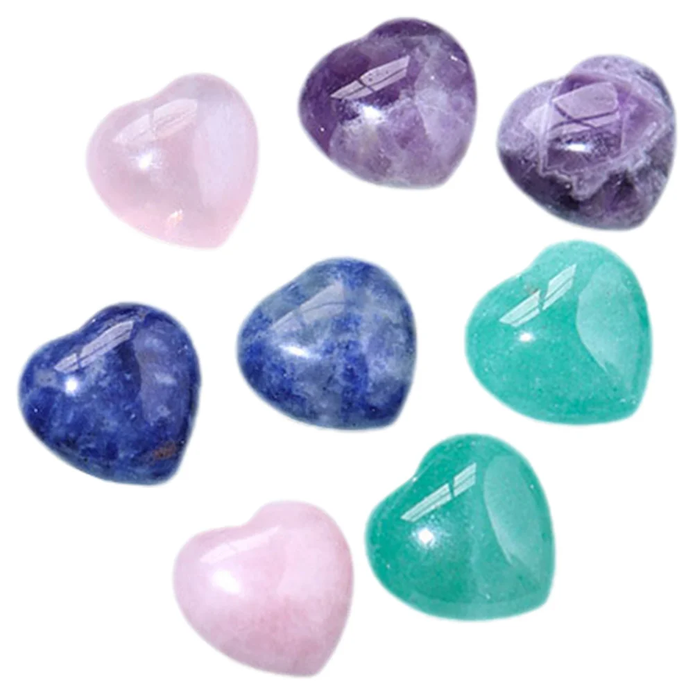 

8 Pcs Small Stone Decor from Stones Heart Ornament Crystal Natural Crystals Decorative Decors Shape