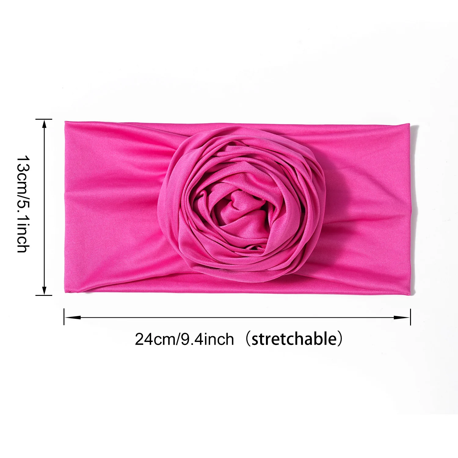 Fashion Big Flower Hairband Boho Flower Bandana Turban Wrap Women Hair Accessories African Women Elastic Headwear Chemo Headband