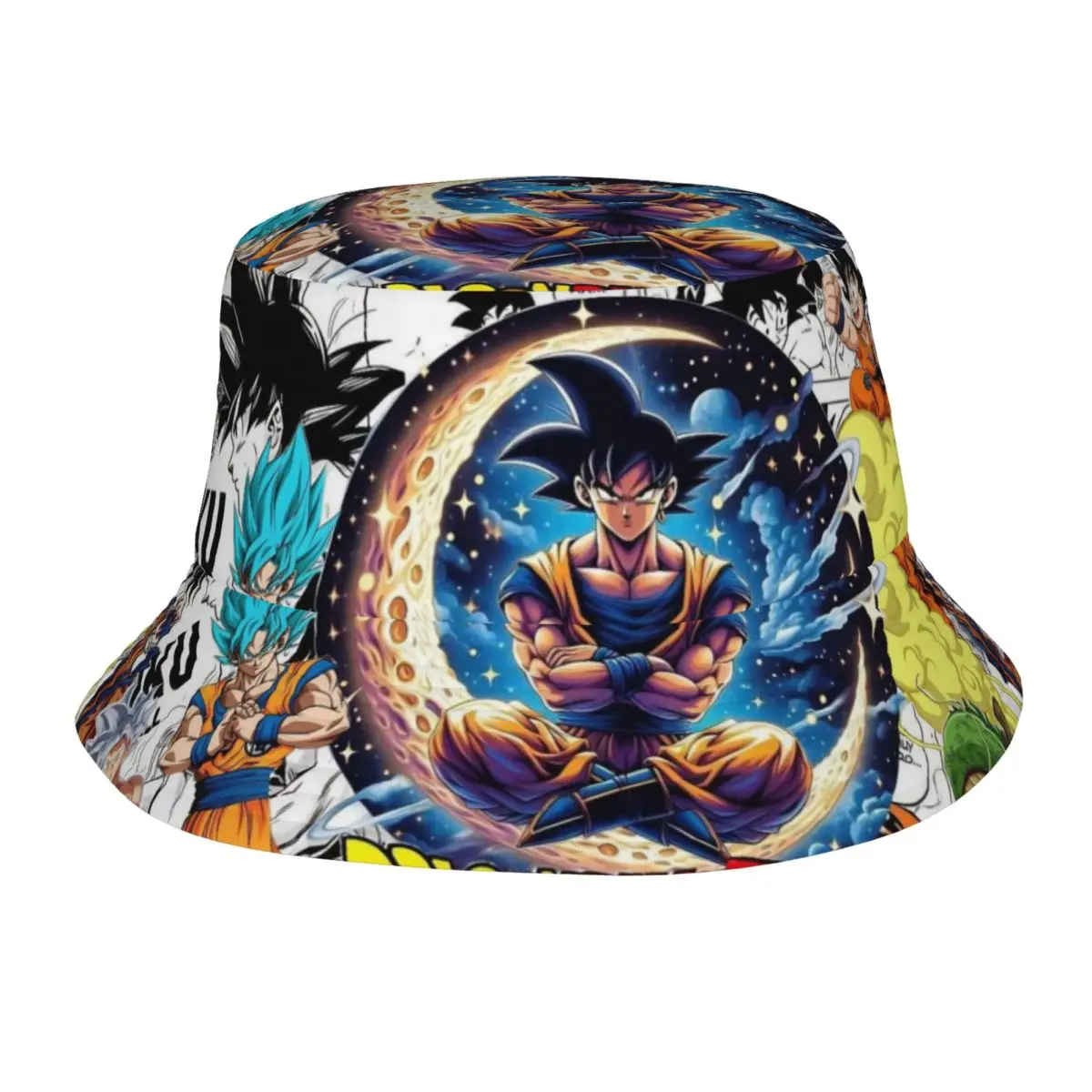 Chapeau Bob Dragon Ball Kanji pour Fille, Chapeau de Soleil Son Goku Unique pour Vacances, Pêche, Casquette de Pêcheur, Chapeau de Session