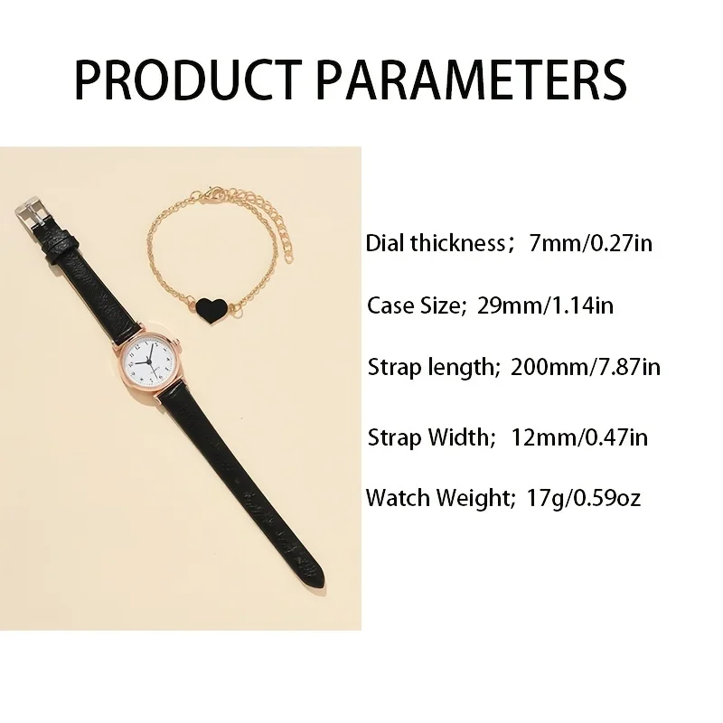 1pc Glitter Dial Round Pointer Quartz Watch & 1pc Bracelet Fancy Women Watches Jewelry Sophisticated And Stylish Women Watch