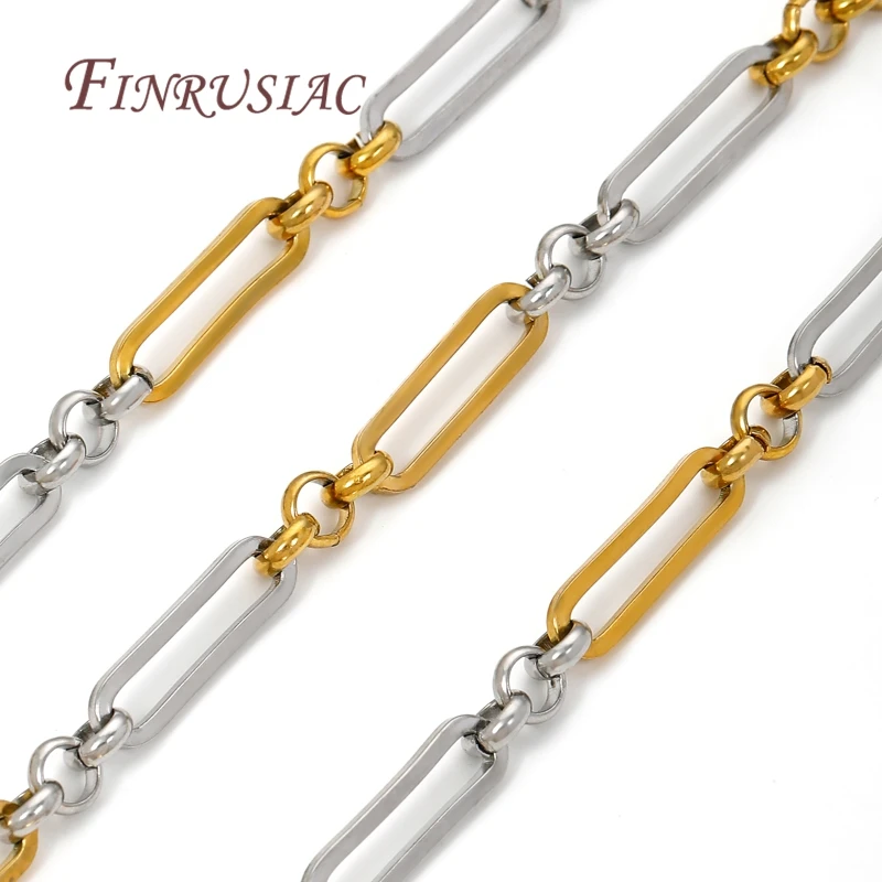 0.5-1 Meter Gold Stainless Steel Chain Chain Multi Styles O Thick Cable Curb Chains For Necklaces Bracelets DIY Jewelry Making image 5
