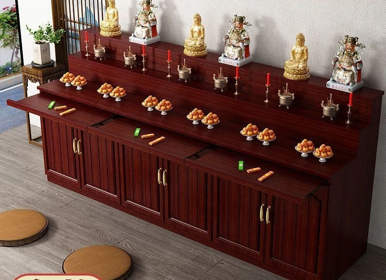 

Buddha table Buddhist platform Chineseshrine extended offering cabinet incense table double-layer two-layer Buddhist niche table