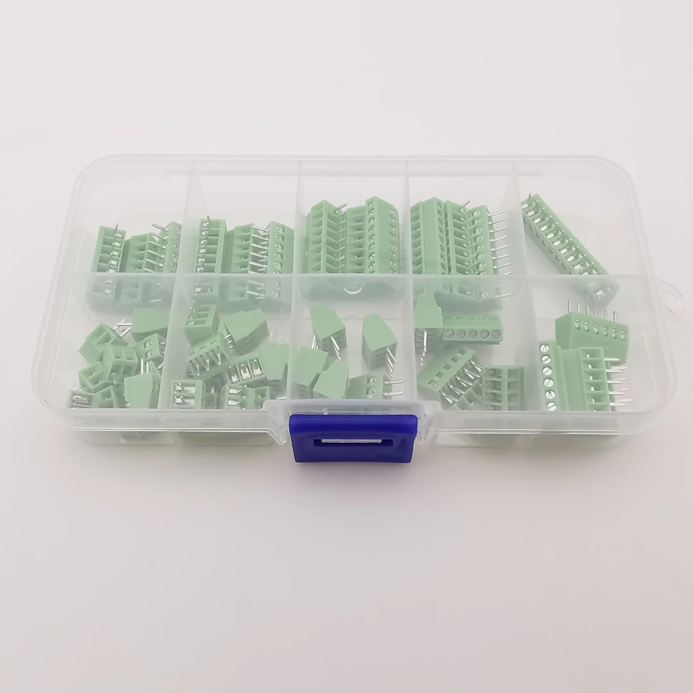

48Pcs KF128 2.54mm Pitch Mini PCB Screw Terminal Block Connector 2 3 4 5 6 7 8 9 10 12 Pin Screw Terminals for 26-18AWG Wires