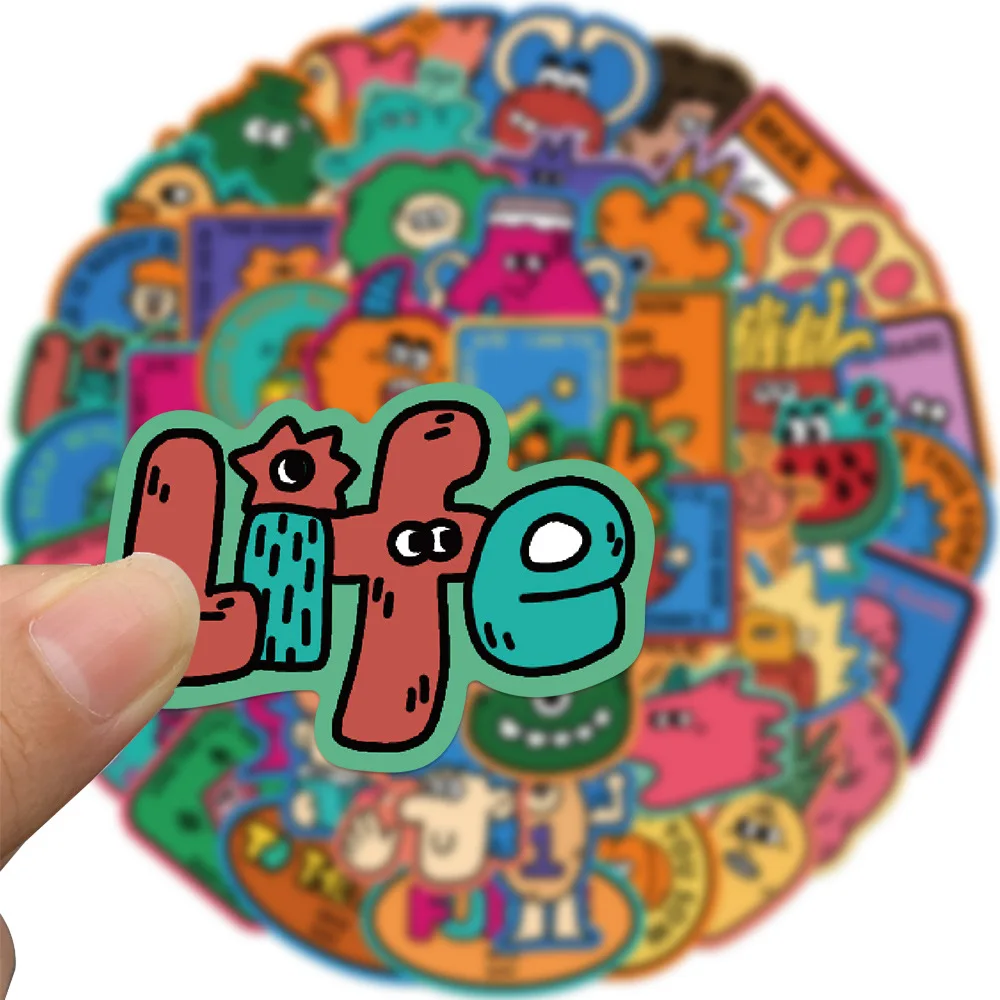 10/30/50pcs Cute Funny Monster Sticker Bizarre Cartoon Deacls Kids Toy Waterproof Phone Bike Notebook Laptop Guitar DIY Sticker