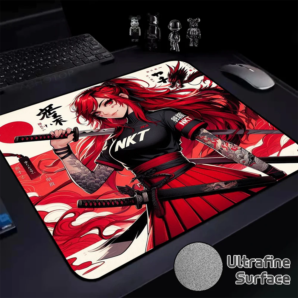 

Ultrafine Surface 400x450MM Mouse Mat Gamer Japanese Samurai Mouse Pad Locked Edge Mousepad Game Speed Accessories Keyboard Pads