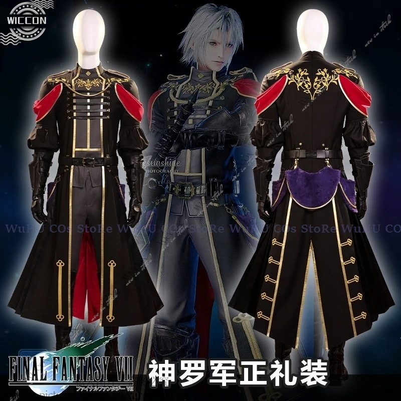 Final Sephiroth Cosplay Costume Shoes Fantasy Formal Wear Military Uniform Youth Handsome Uniform Suit Halloween Party Outfit