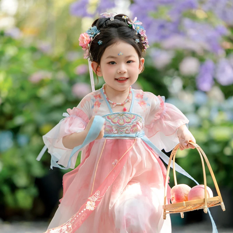 

Hanfu girls' summer style antique super fairy national style little girl baby dress new Chinese style