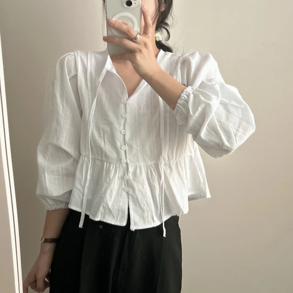 

Шикарная ранняя весна Long Sve irt с Sa And Subtle Pattern Повседневная тонкая ткань из полиэфирного волокна для женщин