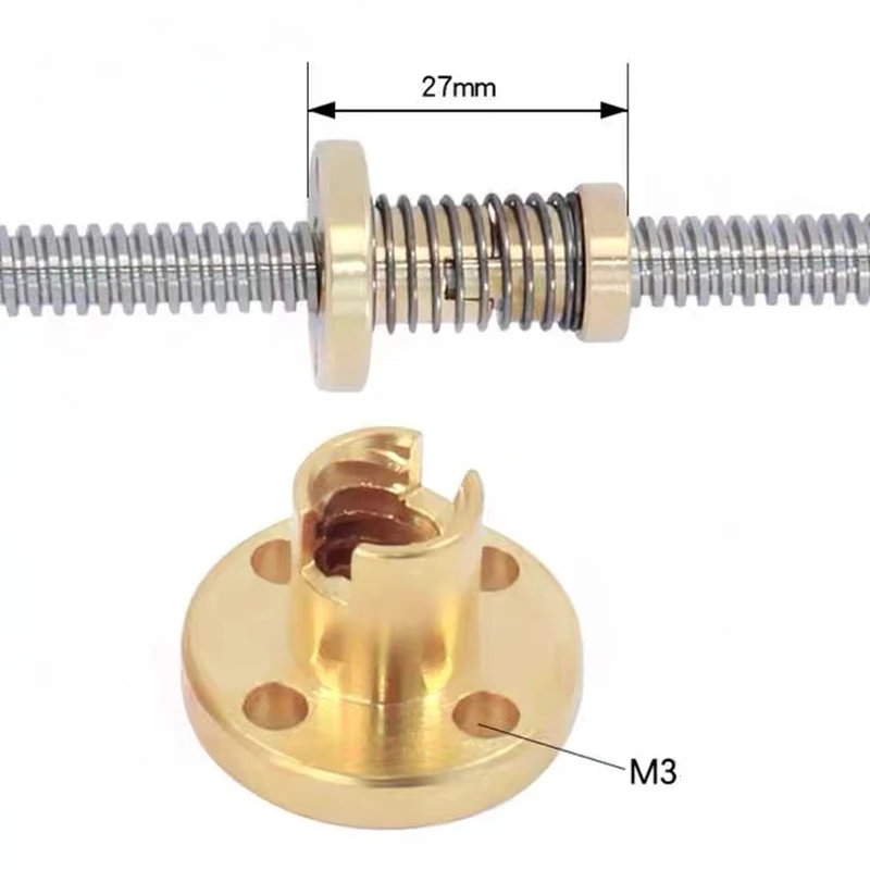 T8 Anti-Spiel-Leitspindel Messing/POM Federmutter Eliminierung Spaltleitung 2 mm/4 mm/8 mm für CNC 3D-Druckerteile Ender 3 CR10/Tornado – Detail 4