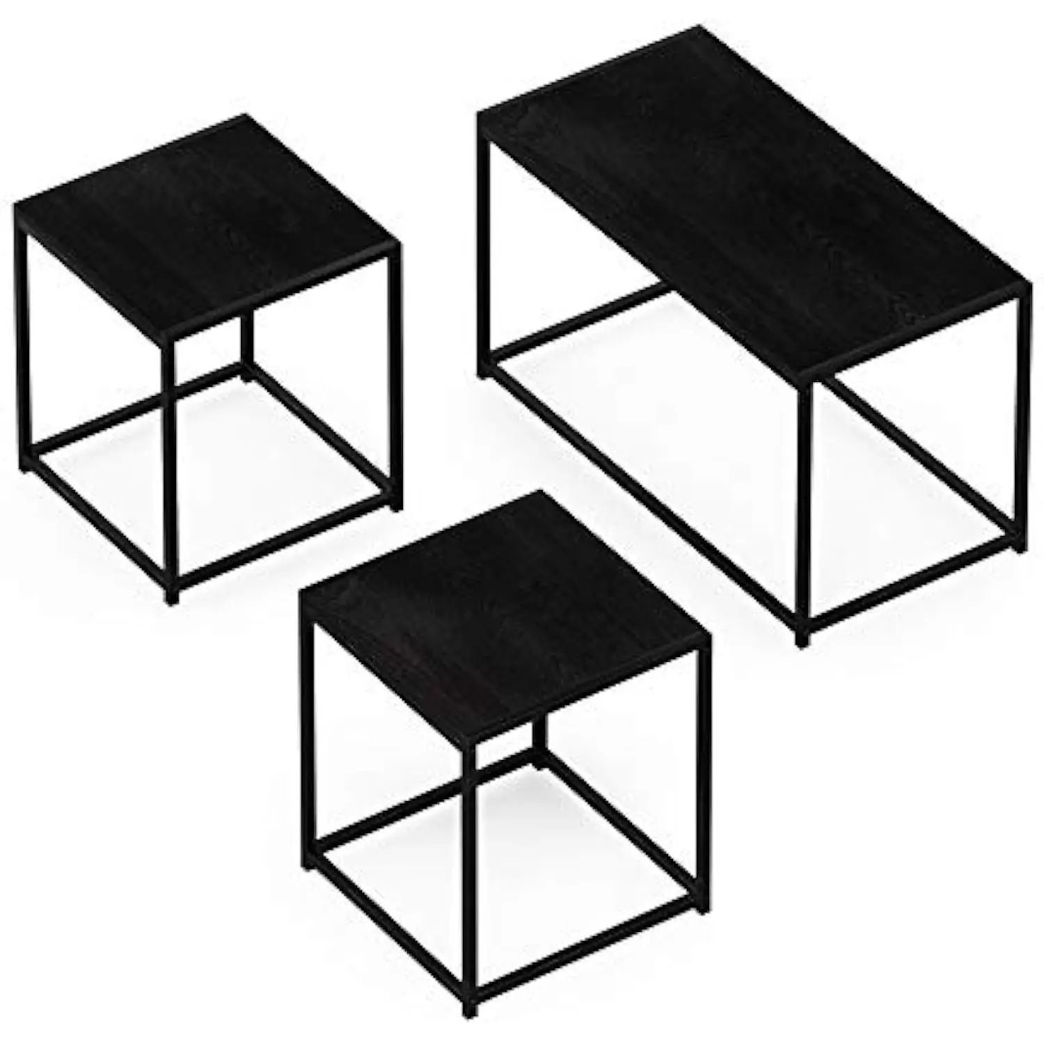 

Camus Modern Living Room Coffee Table with 2 End Tables Set, Americano