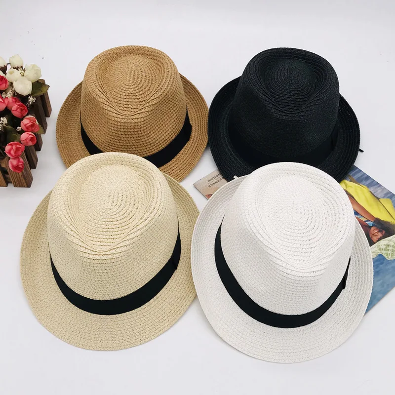 Matching Family Straw Sun Hats - Mother Daughter Father Son Braided Wide Brim Beach Hats for Summer Vacation