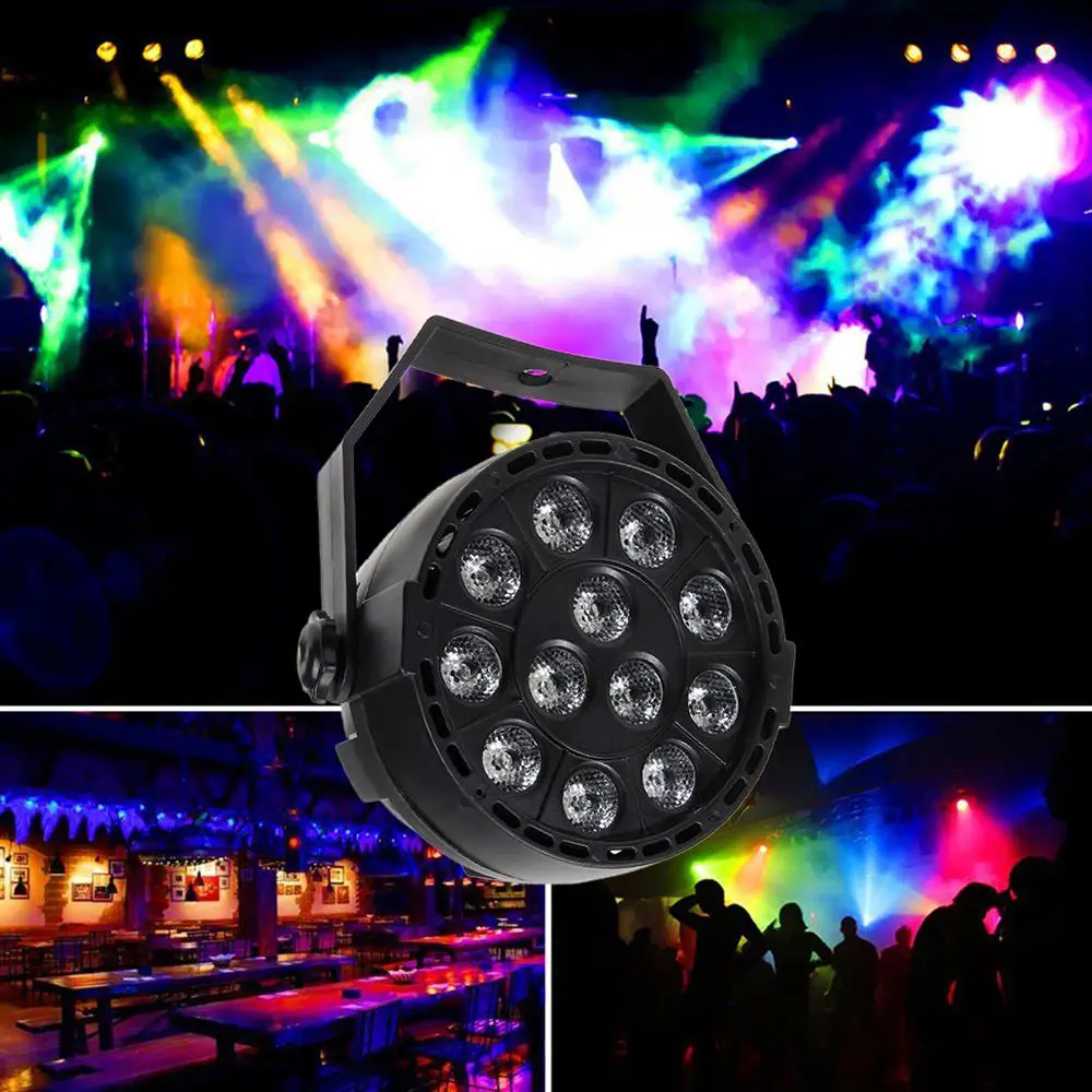 Imagem -02 - Mini Led Par 12x3w Rgbw Cores Vóide-uv Iluminação de Lavagem para dj Festa Clube Discoteca Família Canais Dmx 512 Mestre Salve Luz