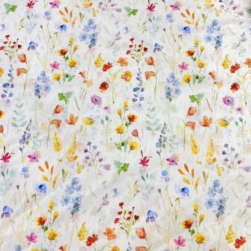 145x100 cm Puro Cotone Stampa Floreale Tessuto Acquerello Pittura Sle Vestiti Per La Casa Accessori Per Capelli Abbigliamento Per Bambini FAI DA TE Sei Casa