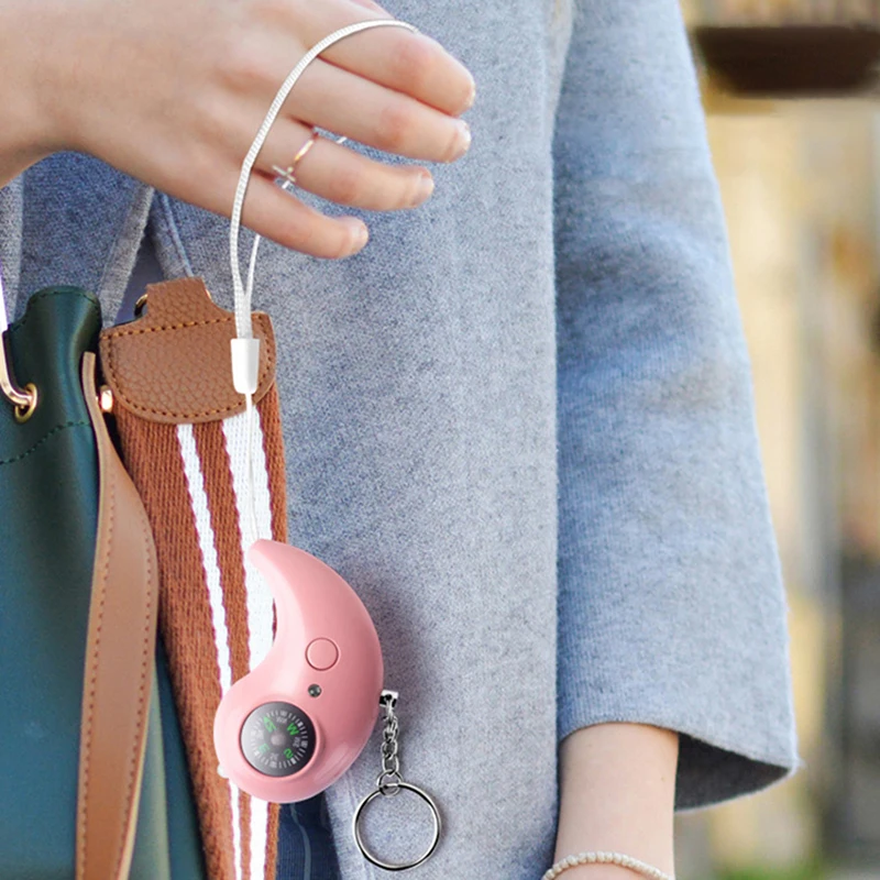 1Pc 130dB SOS Alarm With LED Light, Portable USB Charging Emergency Alarm Outdoor Safety Compass Alert Survival Tools Decoration