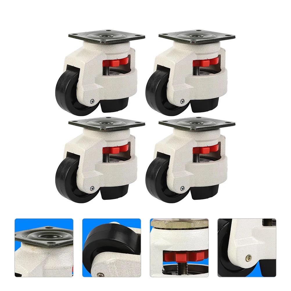 

4 Pcs Castor Wheels Leveling GD-80F Workbench Caster Casters Transport White