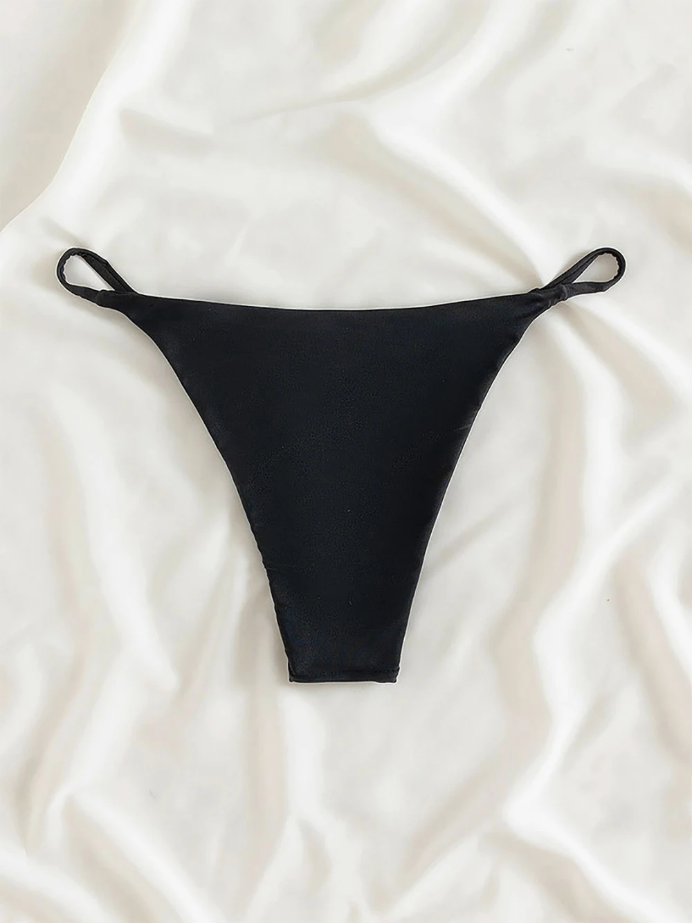 Sexy Solid Low Waist Bikini Bottoms Women Triangle Thong Beach Swimsuit Quick-Dry Swimwear Shorts Bathing Suit Brazilian Biquini view 3