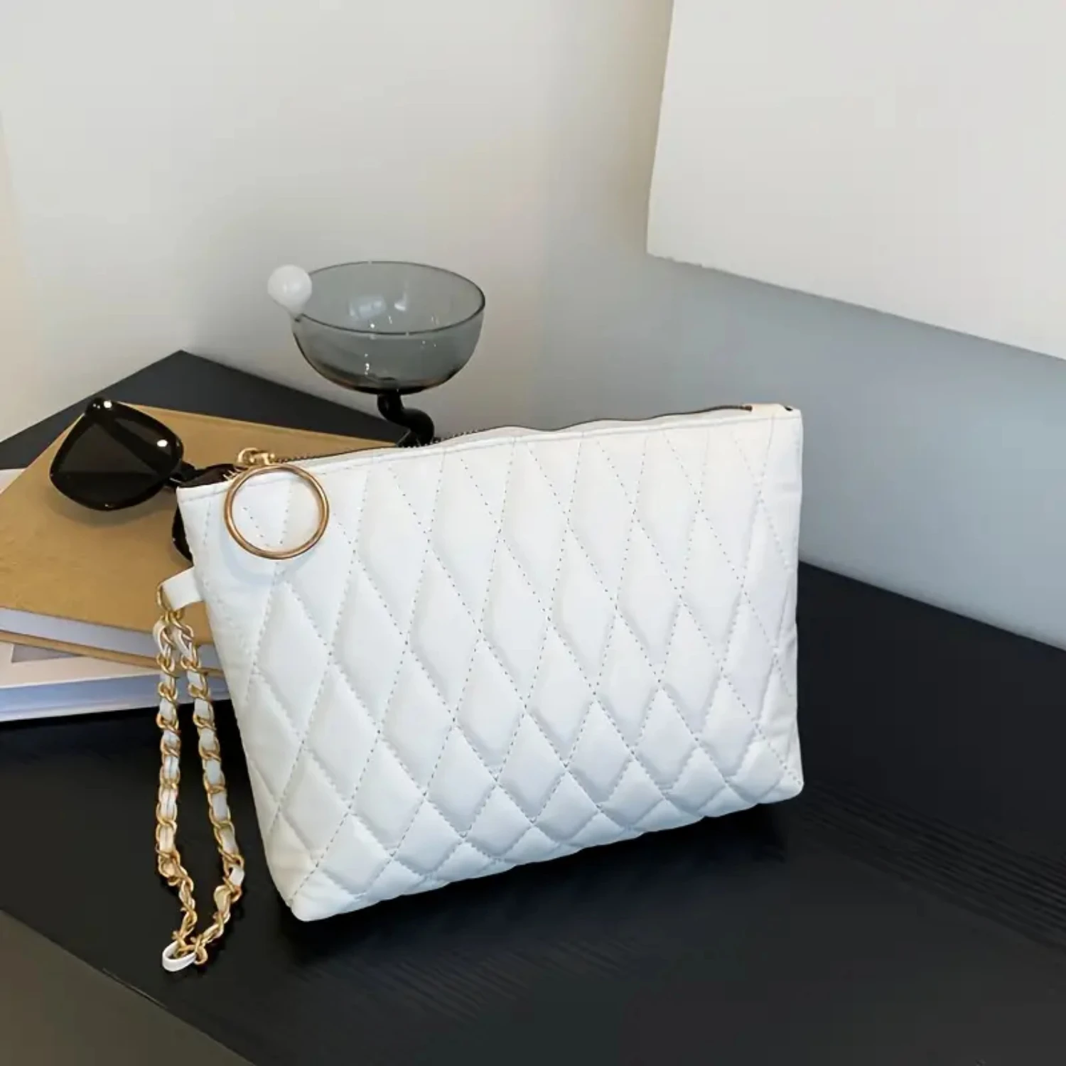 

Argyle Chain Clutch, Women's Large Capacity Satchel Bag