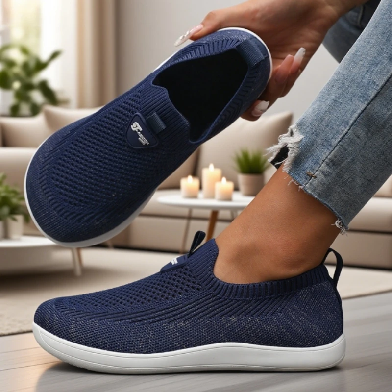 أحذية نسائية محبوكة خفيفة الوزن مريحة طوال اليوم، أحذية مشي ممتازة مناسبة للارتداء اليومي وأحذية المشي لمسافات طويلة