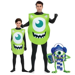 Anime Monsters Inc Mike Cloak Michael Wazowski Cosplay jumpsuit Adult Kid Clothing 3D Printing Costume Masquerade Halloween Prop