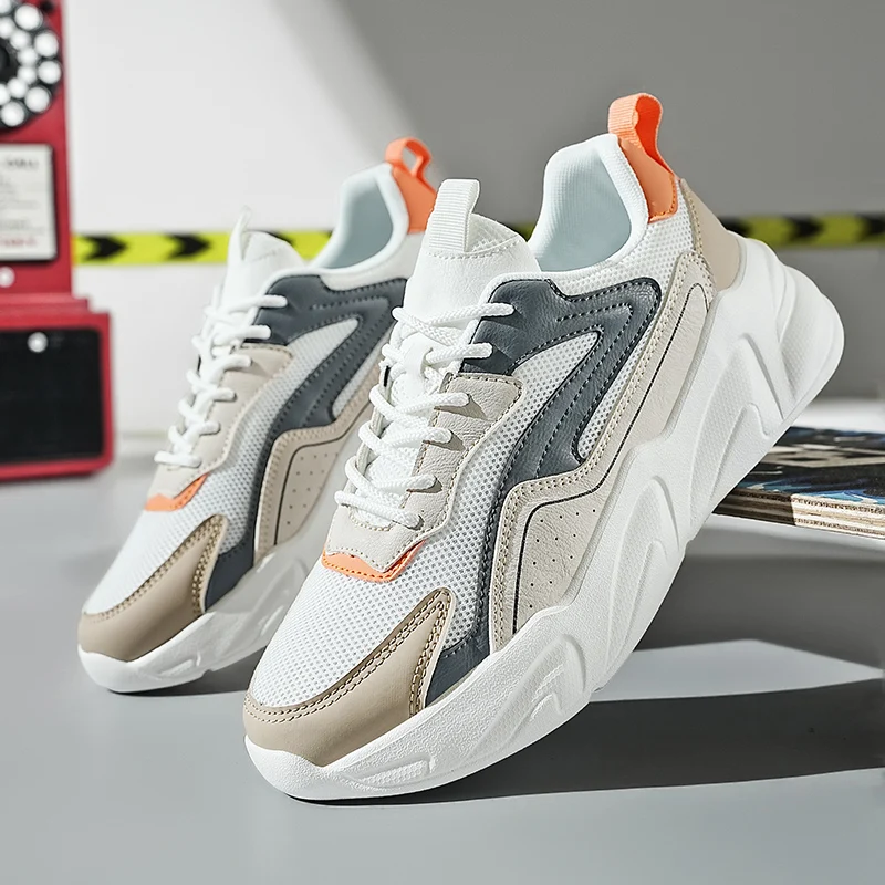 

New Fashion Retro Leisure Sneaker Mens Lightweight Comfortable Casual Shoes Anti-slip Shock-Absorbant Jogging Shoes Size 39-48