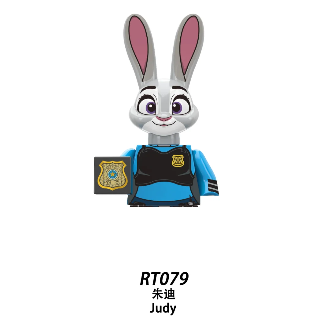 Zootopia Building Block Figures RT8012,Nick, Judy, Dawn Bellwether, Leodore Lionheart,Flash, Chief Bogo, Cartoon Collectible Gif